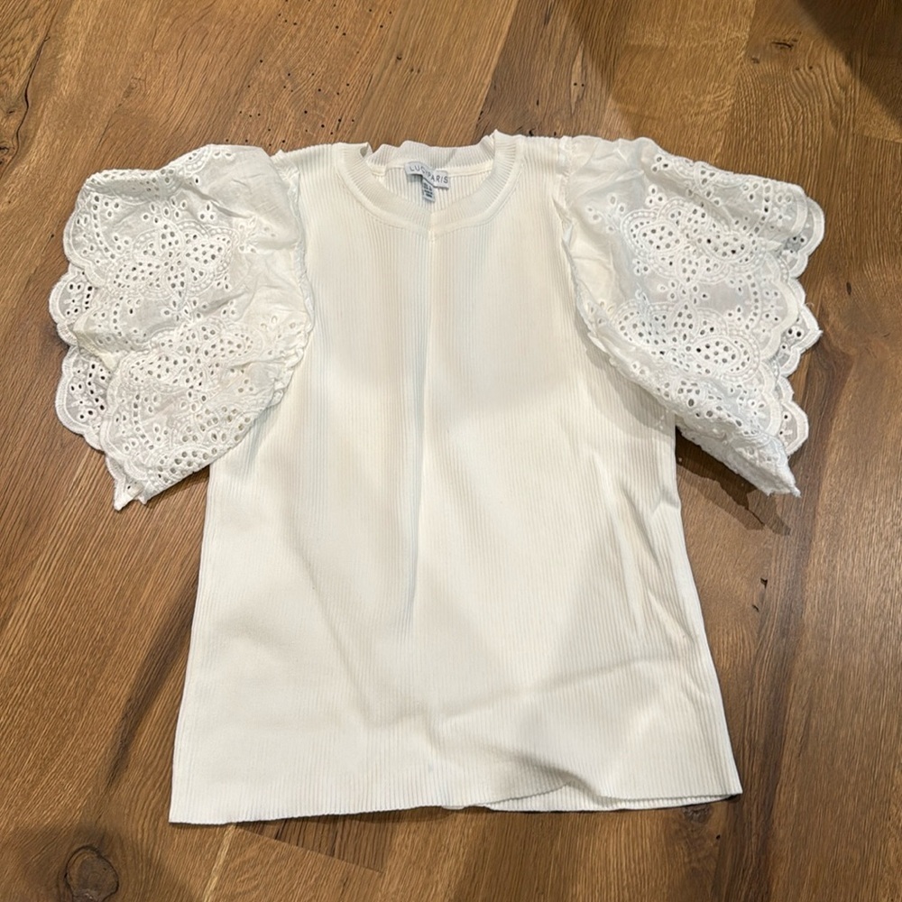 Lucy Paris Women’s White Short Sleeve Size Large